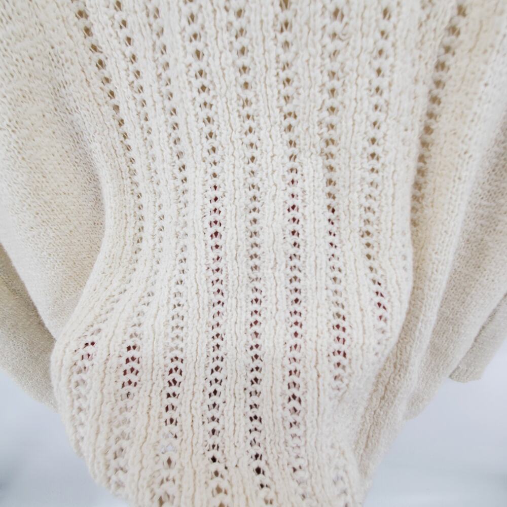 Rachel Zoe Womens Karla Open Cream Lace Knit Stretchy Cotton Blend Sweater| XL - Picture 11 of 12